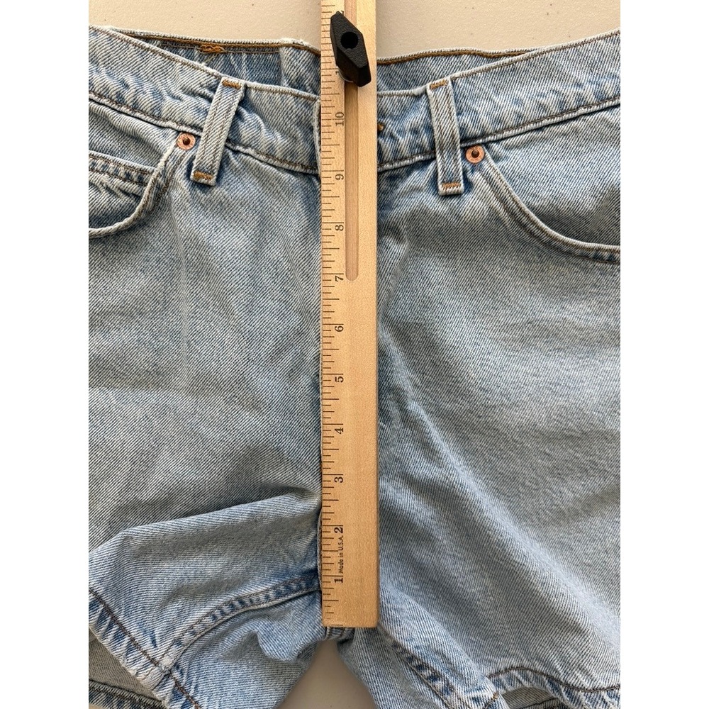 Vintage Levis 950 Relaxed Fit High Waist Denim Jorts Womens 28 Blue 90s Bermuda - Picture 7 of 10
